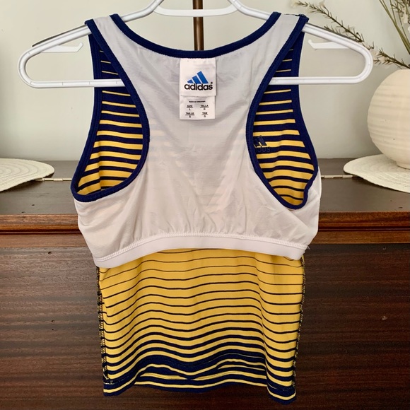 Adidas Vintage Blue and Yellow Striped Tank - Picture 9 of 13
